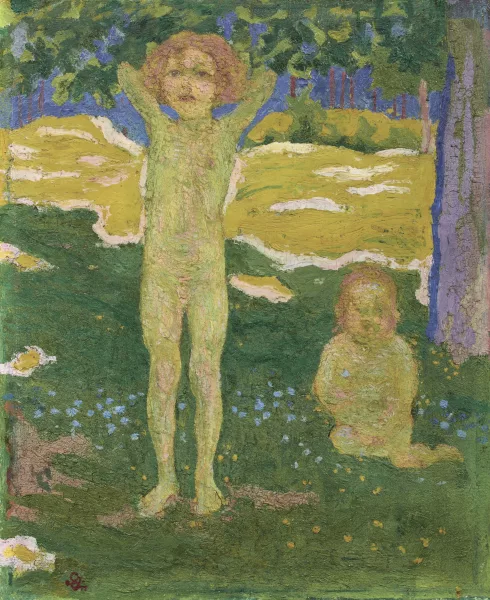 Giovanni Giacometti — Zwei Kinderakte in Wiese (Alberto und Diego)