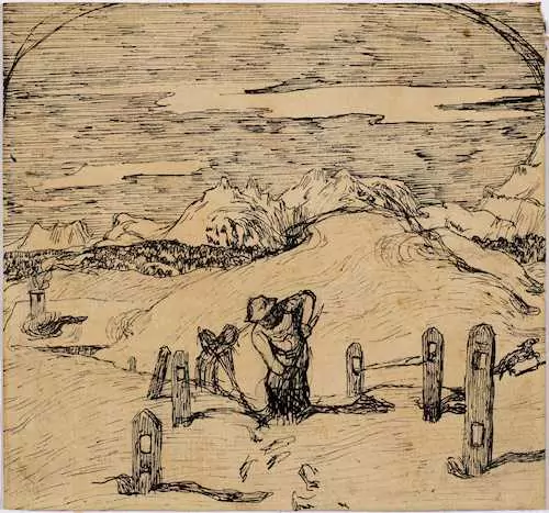 GIOVANNI GIACOMETTI — Hay harvest. Probably circa 1897. — Koller Auktionen