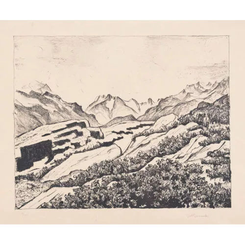 Giovanni Giacometti — "Frühling in den Engadiner Bergen".