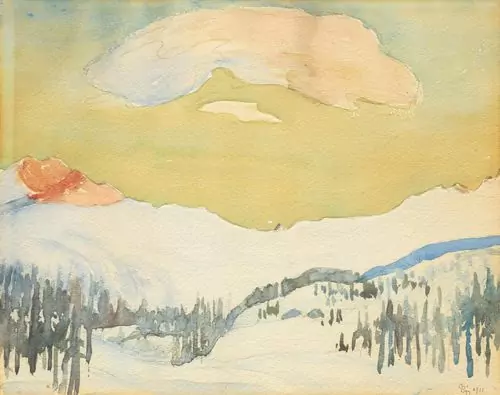 GIACOMETTI, GIOVANNI — View towards Fextal im Winter. 1911. — Koller Auktionen