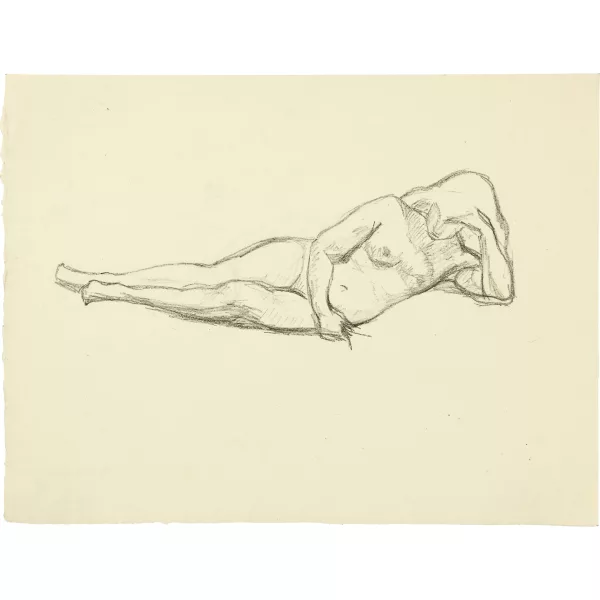 Giovanni Giacometti — Theodora - Liegende nackte Frau, auf dem linken Ellbogen aufgestützt
