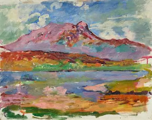 GIOVANNI GIACOMETTI — Lake Sils with Piz Salacina. — Koller Auktionen
