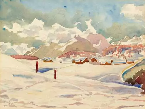 GIOVANNI GIACOMETTI — Winter landscape near Maloja. — Koller Auktionen