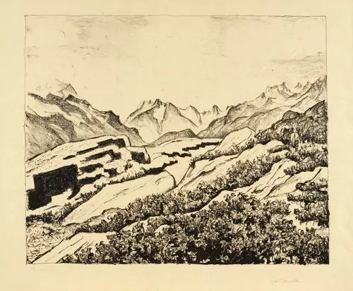 GIOVANNI GIACOMETTI — Frühling in den Engadiner Bergen. - Blick ins Fornotal bei Maloja. 1931. — Koller Auktionen