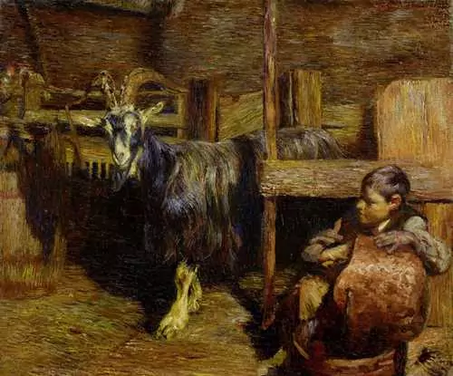 GIOVANNI GIACOMETTI — Im Ziegenstall. 1896. — Koller Auktionen