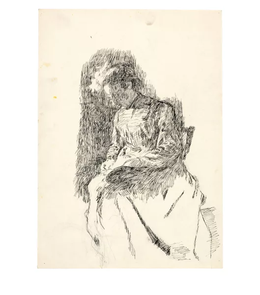 Giovanni Giacometti — La cucitrice - Annetta Giacometti, nähend