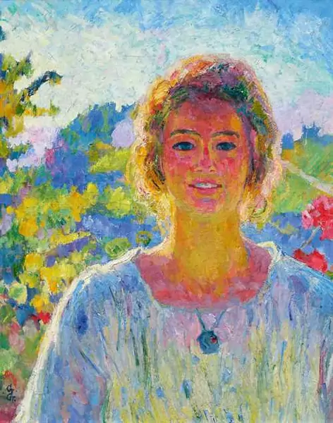 GIOVANNI GIACOMETTI — Ottilia on the balcony. 1921. — Koller Auktionen