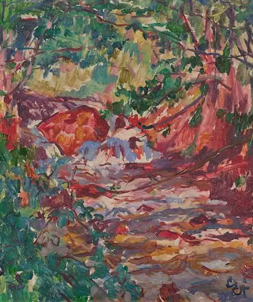GIOVANNI GIACOMETTI — Mountain stream near Daganece. Circa 1918. — Koller Auktionen