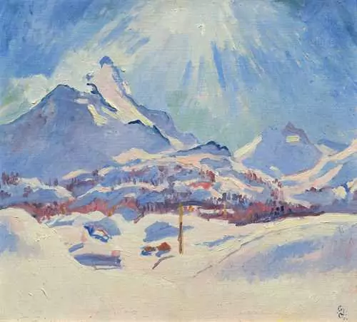 GIOVANNI GIACOMETTI — Winter in Maloja. Circa 1924. — Koller Auktionen