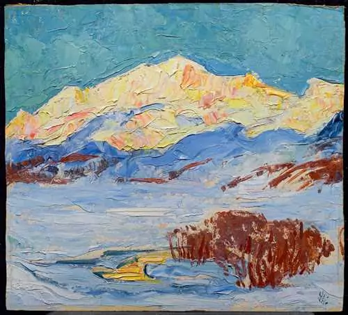 GIOVANNI GIACOMETTI — Sera d'inverno, Corvatsch. 1924. — Koller Auktionen