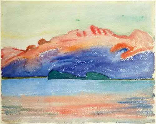 GIOVANNI GIACOMETTI — Silsersee mit Piz Corvatsch. (Lake Sils with Piz Corvatsch) — Koller Auktionen