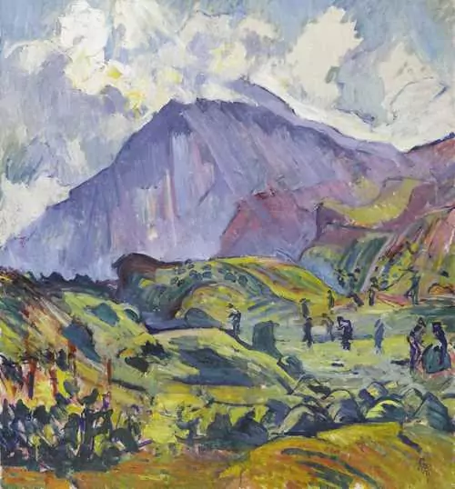 GIOVANNI GIACOMETTI — Die Heuernte bei Maloja. 1923. — Koller Auktionen