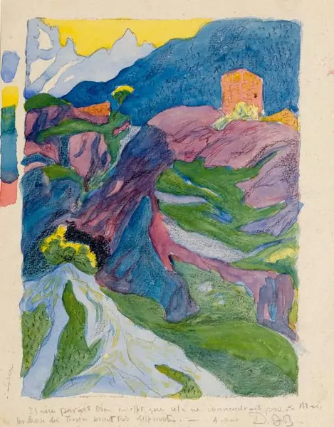 GIOVANNI GIACOMETTI — Der Turm bei Nossa Donna in Promontogno im Bergell. Um 1907-1909. — Koller Auktionen
