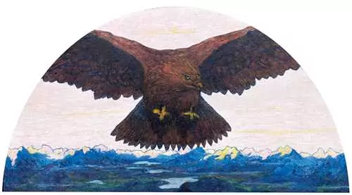 GIOVANNI GIACOMETTI — Adler mit Engadiner Landschaft. 1898. — Koller Auktionen