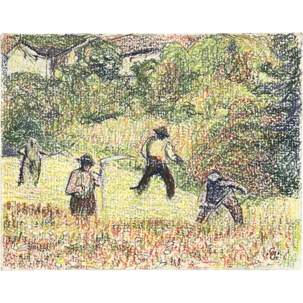 Giovanni Giacometti — Vier Bauern beim Mähen