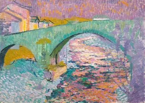 GIACOMETTI, GIOVANNI — Bridge over the Maira in Stampa. Circa 1908. — Koller Auktionen