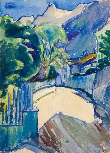 GIOVANNI GIACOMETTI — Strada a Stampa. 1908. — Koller Auktionen