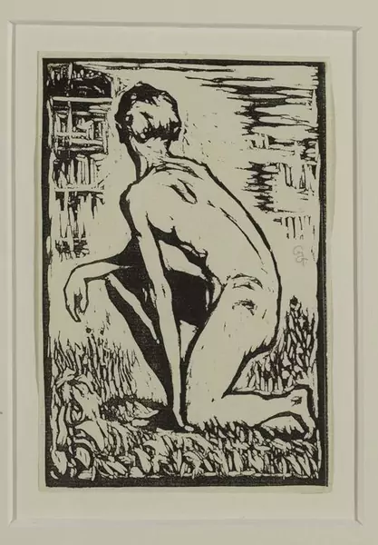 GIOVANNI GIACOMETTI — Kniender Knabe am Ufer des Silsersees. Um 1913. — Koller Auktionen