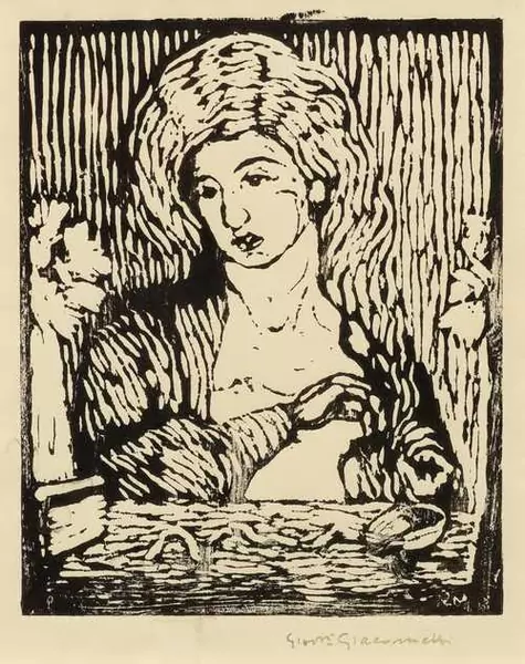 GIOVANNI GIACOMETTI — Toeletta della sera III - Portrait Annetta Giacometti. 1911. — Koller Auktionen