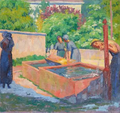 GIOVANNI GIACOMETTI — Village fountain. 1921. — Koller Auktionen