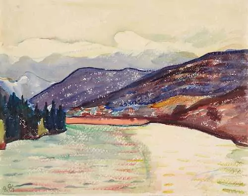 GIOVANNI GIACOMETTI — View of Lake Sils. — Koller Auktionen