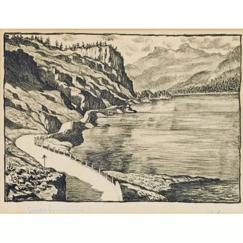 "Blick von Maloja auf den Silsersee"