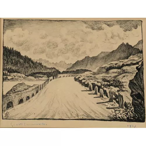 "Strasse nach Maloja entlang dem Silsersee"