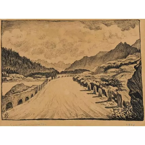 "Strasse nach Maloja entlang dem Silsersee"