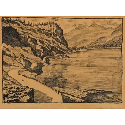 "Blick von Maloja auf den Silsersee"