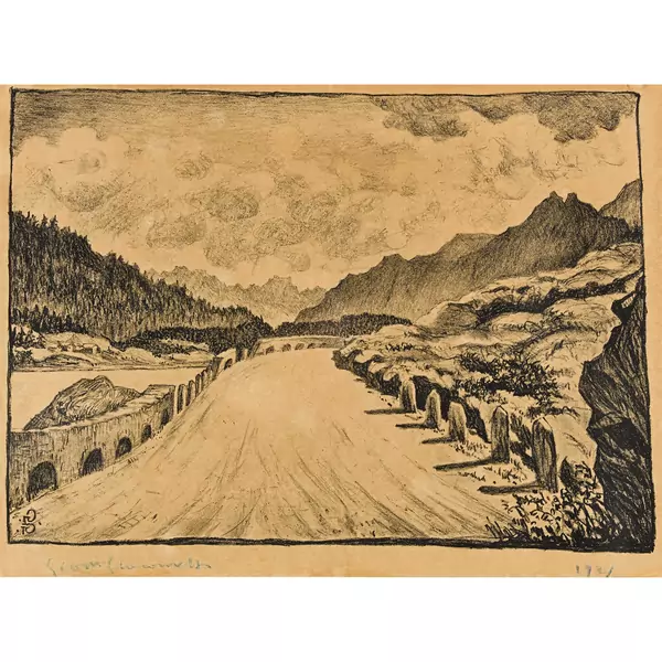 "Strasse nach Maloja entlang dem Silsersee"