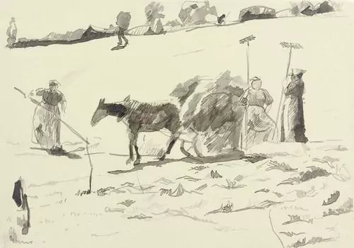 GIOVANNI GIACOMETTI — Heuernte mit Fuhrwerk. — Koller Auktionen