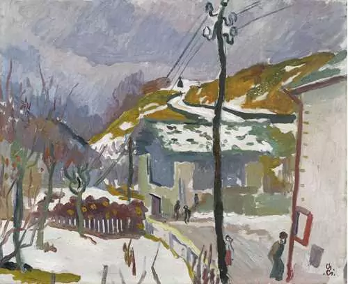 GIOVANNI GIACOMETTI — Strada, sciogliere della neve (Schneeschmelze). Um 1915. — Koller Auktionen