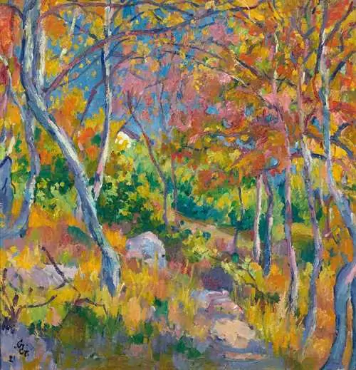 GIOVANNI GIACOMETTI — Herbstwald. 1921. — Koller Auktionen