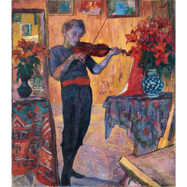 Giovanni Giacometti — Violinspieler (Bruno Giacometti) — Galerie Kornfeld