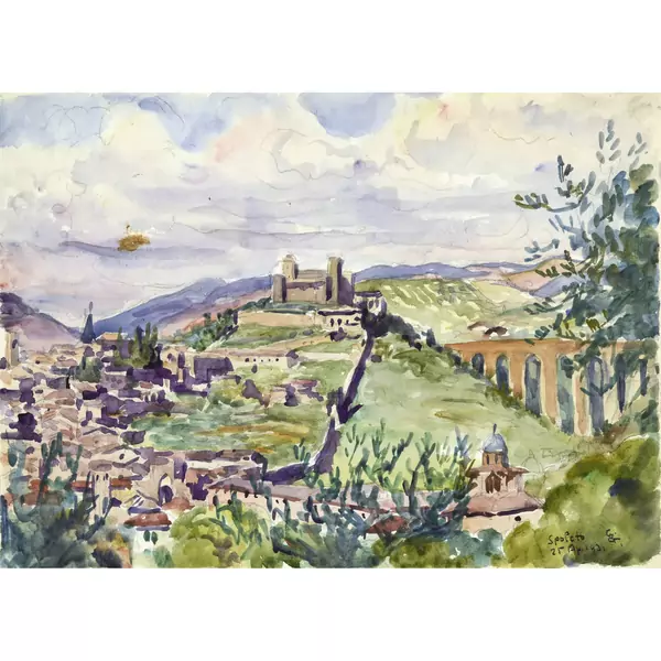 Giovanni Giacometti — Ansicht von Spoleto — Galerie Kornfeld