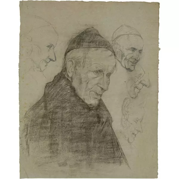Giovanni Giacometti — Brustbild eines Mannes mit schwarzer Kappe — Galerie Kornfeld
