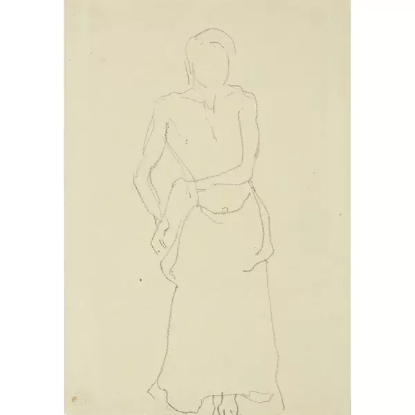 Giovanni Giacometti — Skizze einer stehenden Frau — Galerie Kornfeld