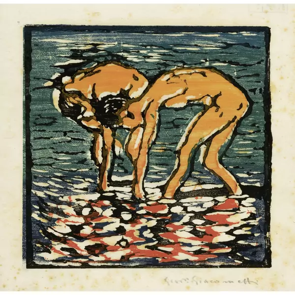 Giovanni Giacometti — Fanciulli nel lago - Alberto und Diego am Silsersee — Galerie Kornfeld