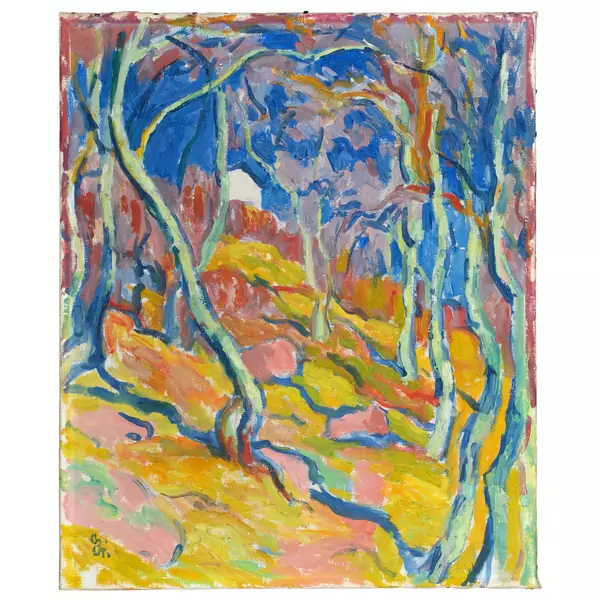 Giovanni Giacometti — Paesaggio di Bregaglia - Waldinneres — Galerie Kornfeld