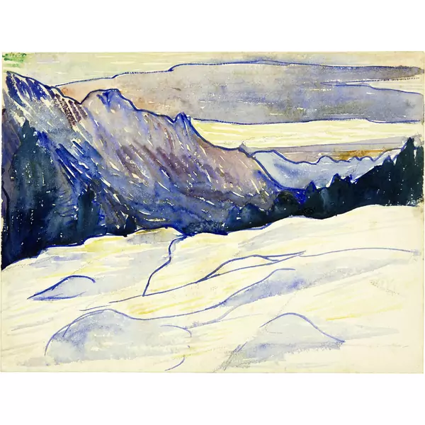 Giovanni Giacometti — Bergeller Berge im Winter — Galerie Kornfeld