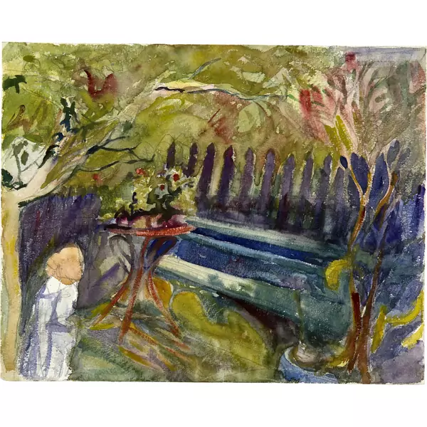 Giovanni Giacometti — Der Garten des Hauses Giacometti in Stampa — Galerie Kornfeld