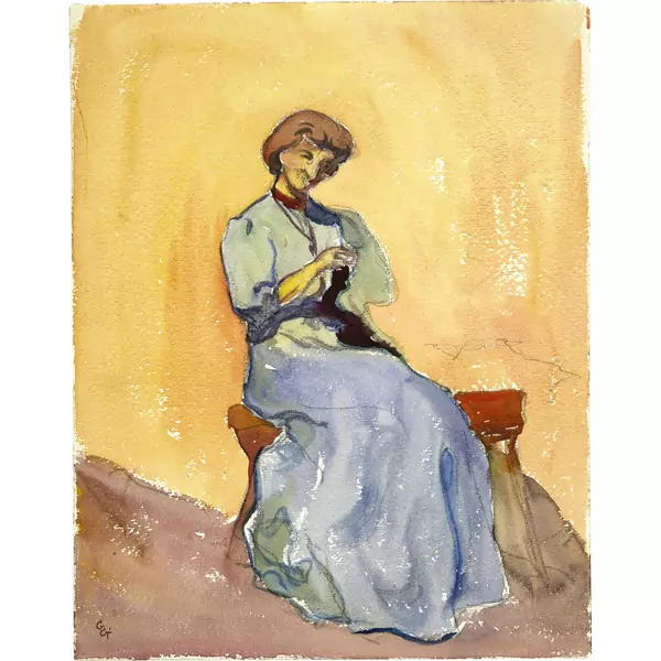 Giovanni Giacometti — Annetta, auf einer Bank sitzend — Galerie Kornfeld