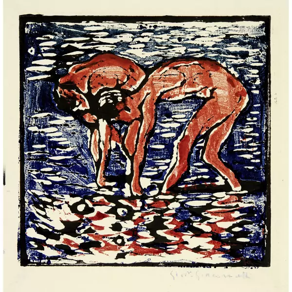Giovanni Giacometti — Fanciulli nel lago – Alberto und Diego im Silsersee — Galerie Kornfeld