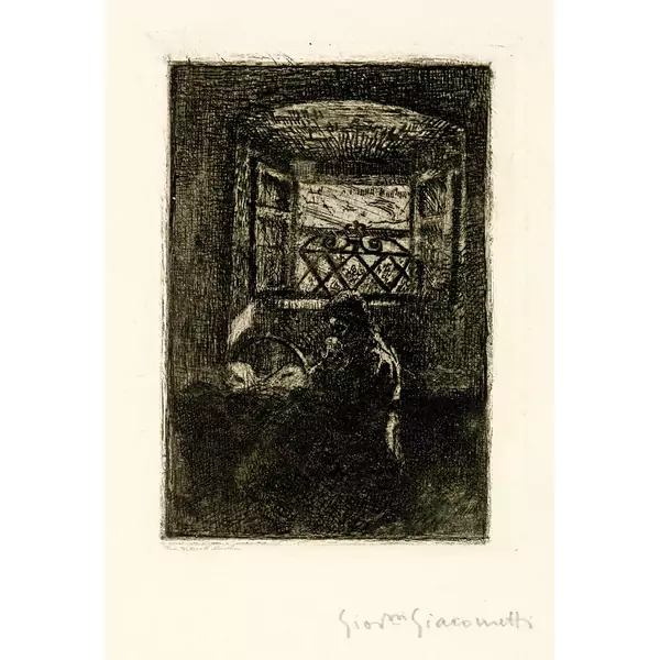 Giovanni Giacometti — Mamma alla culla – Mutter und Kind an der Wiege sitzend — Galerie Kornfeld