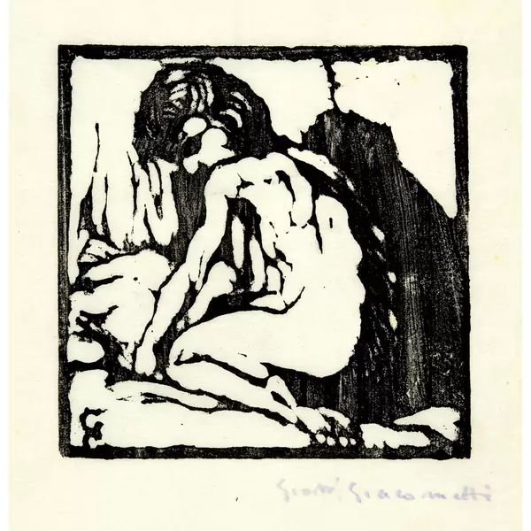 Giovanni Giacometti — Kniender Kinderakt nach links — Galerie Kornfeld