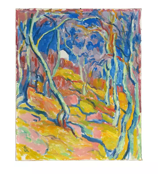 Giovanni Giacometti — Paesaggio di Bregaglia - Waldinneres — Galerie Kornfeld