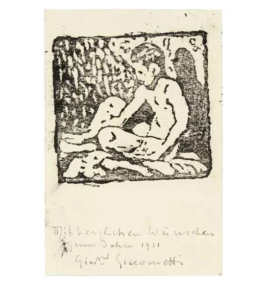 Giovanni Giacometti — Sitzender Knabenakt nach links - Diego — Galerie Kornfeld