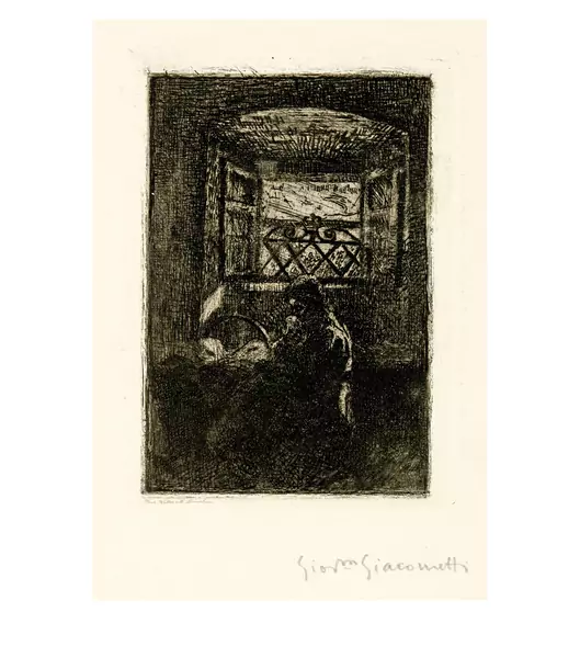Giovanni Giacometti — Mamma alla culla – Mutter und Kind an der Wiege sitzend — Galerie Kornfeld