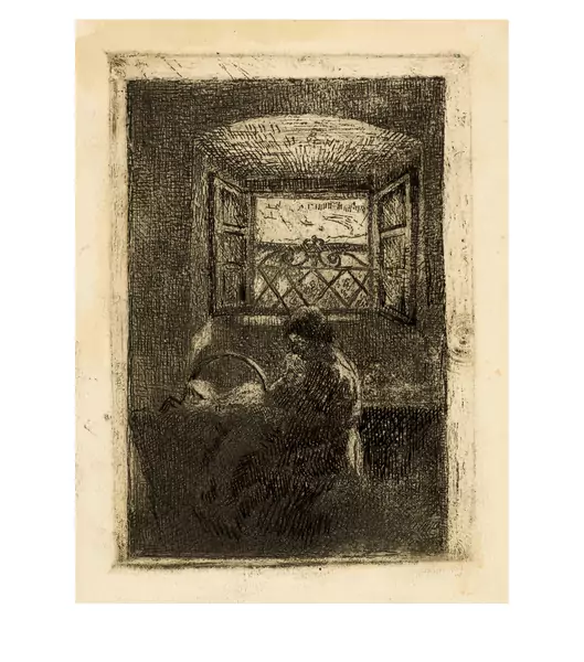 Giovanni Giacometti — Mamma alla culla - Mutter und Kind an der Wiege sitzend — Galerie Kornfeld