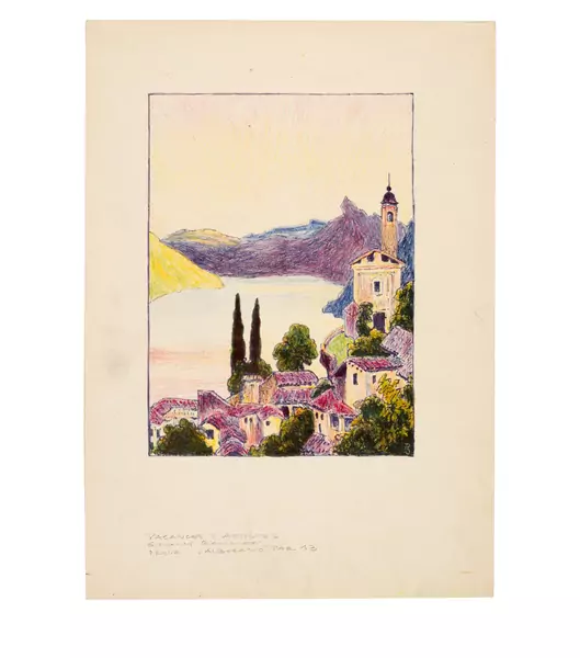 Giovanni Giacometti — 5 Probedrucke zu Illustrationen "Vacances d'Artistes" — Galerie Kornfeld